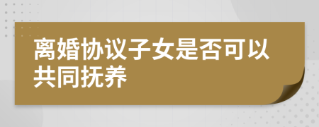離婚協(xié)議子女是否可以共同撫養(yǎng)