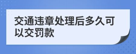 交通違章處理后多久可以交罰款