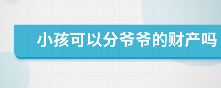 小孩可以分爺爺?shù)呢?cái)產(chǎn)嗎