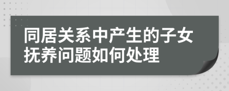 同居關(guān)系中產(chǎn)生的子女撫養(yǎng)問題如何處理