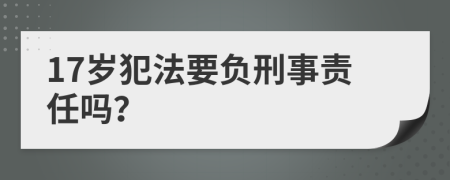 17歲犯法要負刑事責任嗎？