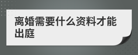 離婚需要什么資料才能出庭