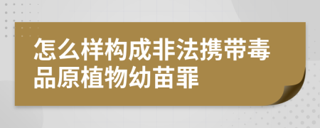 怎么樣構成非法攜帶毒品原植物幼苗罪