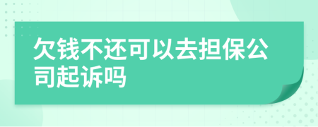 欠錢不還可以去擔(dān)保公司起訴嗎