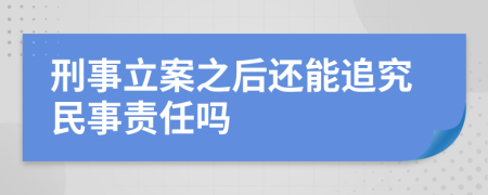 刑事立案之后還能追究民事責(zé)任嗎