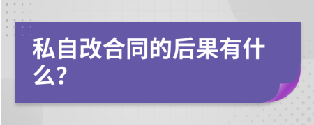 私自改合同的后果有什么？