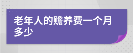 老年人的贍養(yǎng)費一個月多少