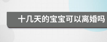十幾天的寶寶可以離婚嗎