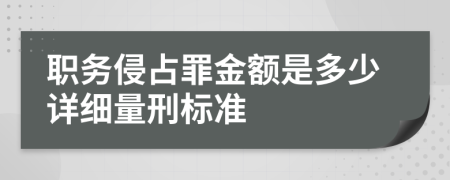 職務侵占罪金額是多少詳細量刑標準