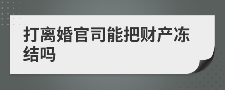打離婚官司能把財(cái)產(chǎn)凍結(jié)嗎