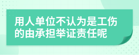 用人單位不認(rèn)為是工傷的由承擔(dān)舉證責(zé)任呢