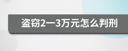 盜竊2一3萬元怎么判刑