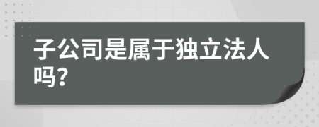 子公司是屬于獨(dú)立法人嗎？