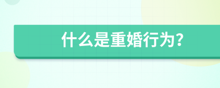 什么是重婚行為？