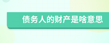 債務(wù)人的財(cái)產(chǎn)是啥意思