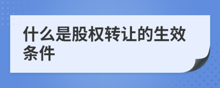 什么是股權轉讓的生效條件