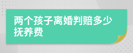 兩個(gè)孩子離婚判賠多少撫養(yǎng)費(fèi)