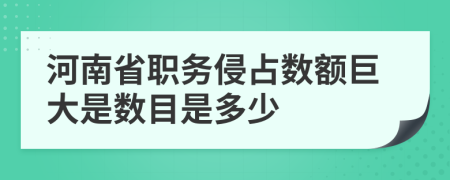 河南省職務(wù)侵占數(shù)額巨大是數(shù)目是多少