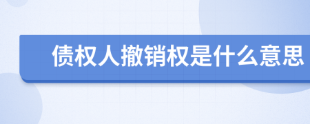 債權(quán)人撤銷權(quán)是什么意思