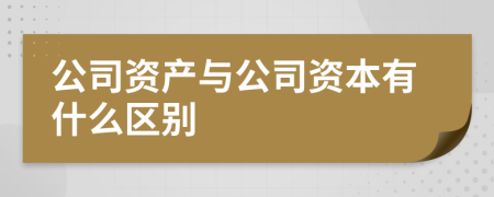 公司資產(chǎn)與公司資本有什么區(qū)別