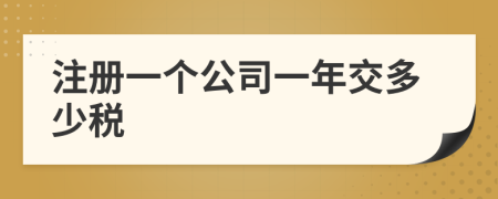 注冊(cè)一個(gè)公司一年交多少稅