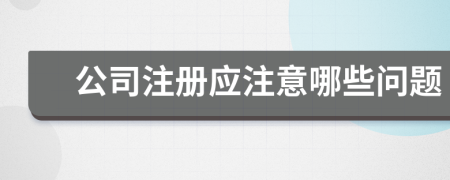 公司注冊應(yīng)注意哪些問題