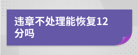 違章不處理能恢復(fù)12分嗎