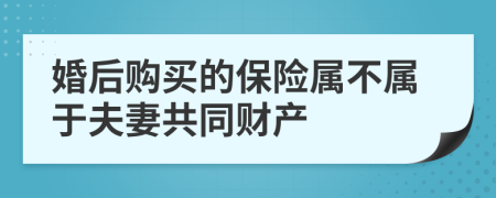 婚后購(gòu)買的保險(xiǎn)屬不屬于夫妻共同財(cái)產(chǎn)