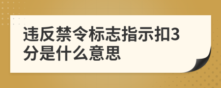 違反禁令標(biāo)志指示扣3分是什么意思