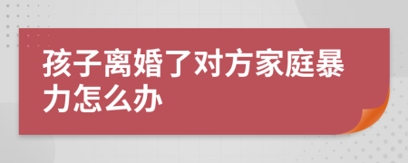 孩子離婚了對方家庭暴力怎么辦