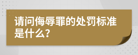 請問侮辱罪的處罰標(biāo)準(zhǔn)是什么？