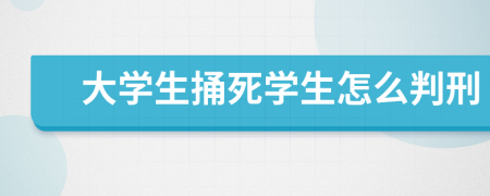 大學(xué)生捅死學(xué)生怎么判刑