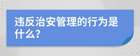 違反治安管理的行為是什么？
