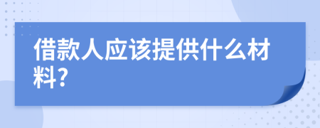 借款人應(yīng)該提供什么材料?