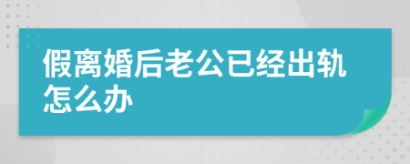 假離婚后老公已經(jīng)出軌怎么辦