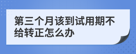 第三個(gè)月該到試用期不給轉(zhuǎn)正怎么辦