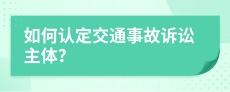 如何認定交通事故訴訟主體？