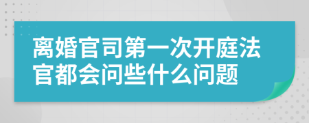 離婚官司第一次開庭法官都會問些什么問題
