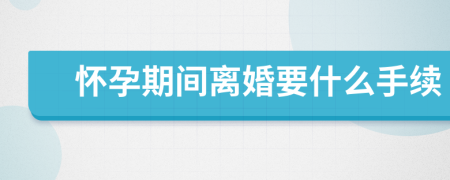 懷孕期間離婚要什么手續(xù)