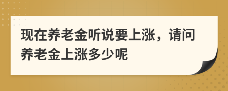現(xiàn)在養(yǎng)老金聽說要上漲，請問養(yǎng)老金上漲多少呢