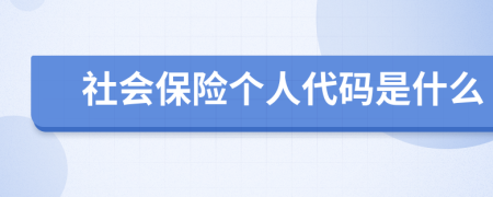 社會(huì)保險(xiǎn)個(gè)人代碼是什么
