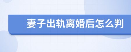 妻子出軌離婚后怎么判