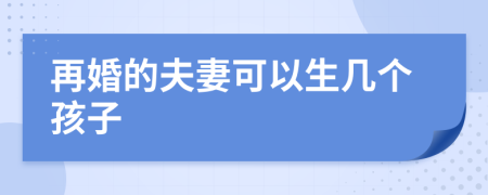 再婚的夫妻可以生幾個(gè)孩子