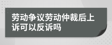 勞動爭議勞動仲裁后上訴可以反訴嗎