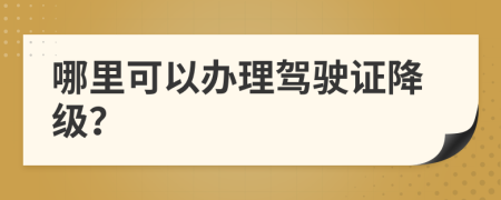 哪里可以辦理駕駛證降級(jí)？