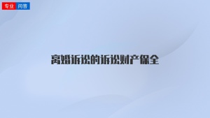 離婚訴訟的訴訟財產(chǎn)保全