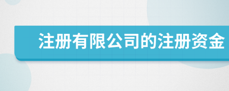 注冊有限公司的注冊資金