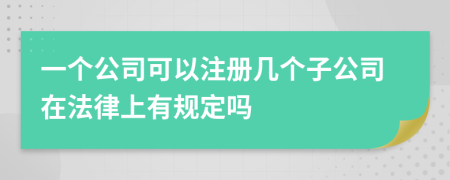 一個公司可以注冊幾個子公司在法律上有規(guī)定嗎