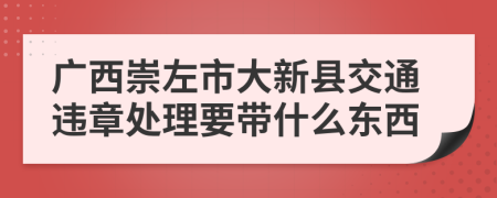 廣西崇左市大新縣交通違章處理要帶什么東西