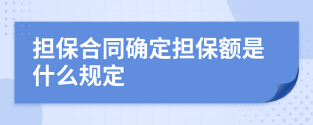 擔(dān)保合同確定擔(dān)保額是什么規(guī)定